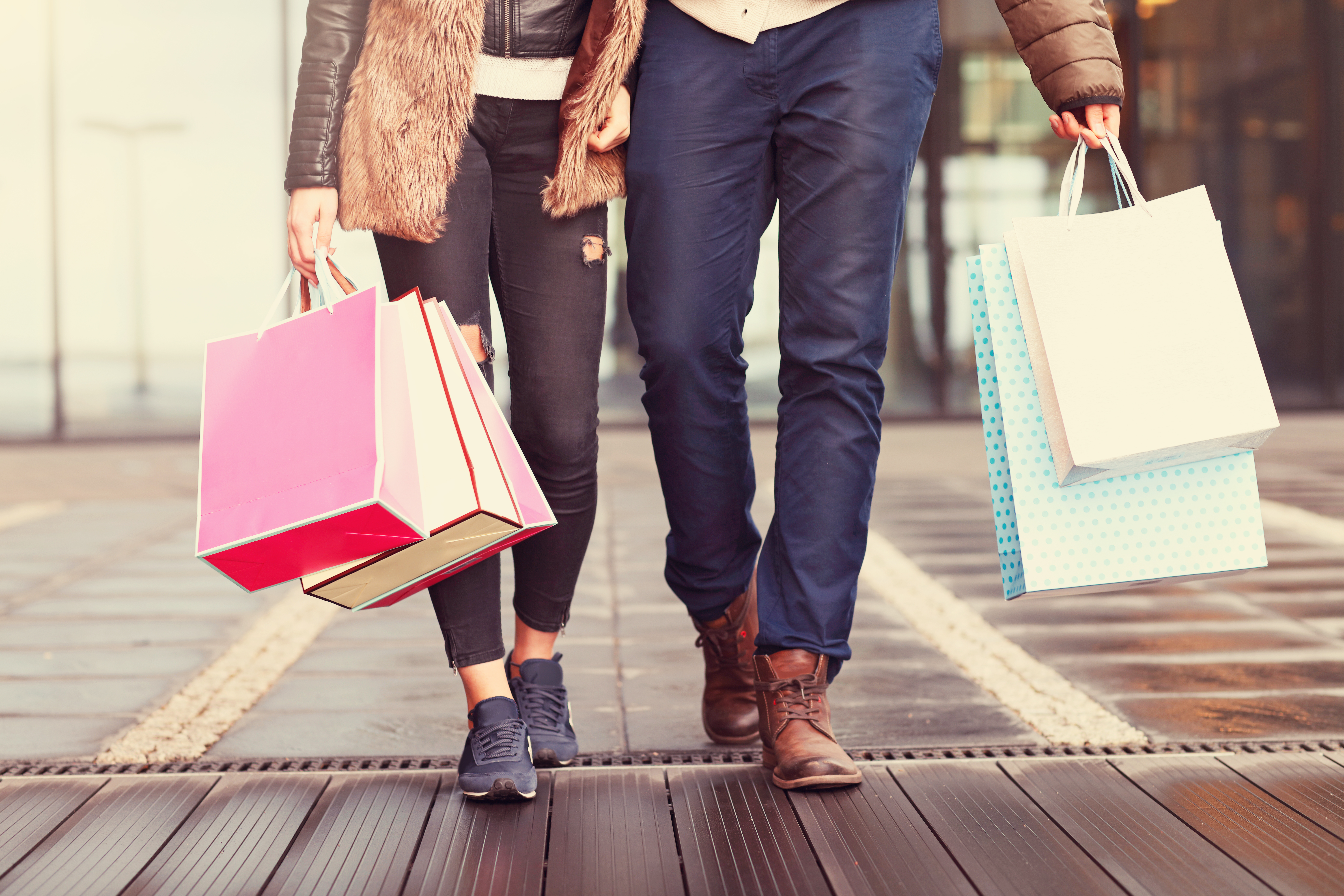 Couple carrying shopping bags - Atlanta, Georgia