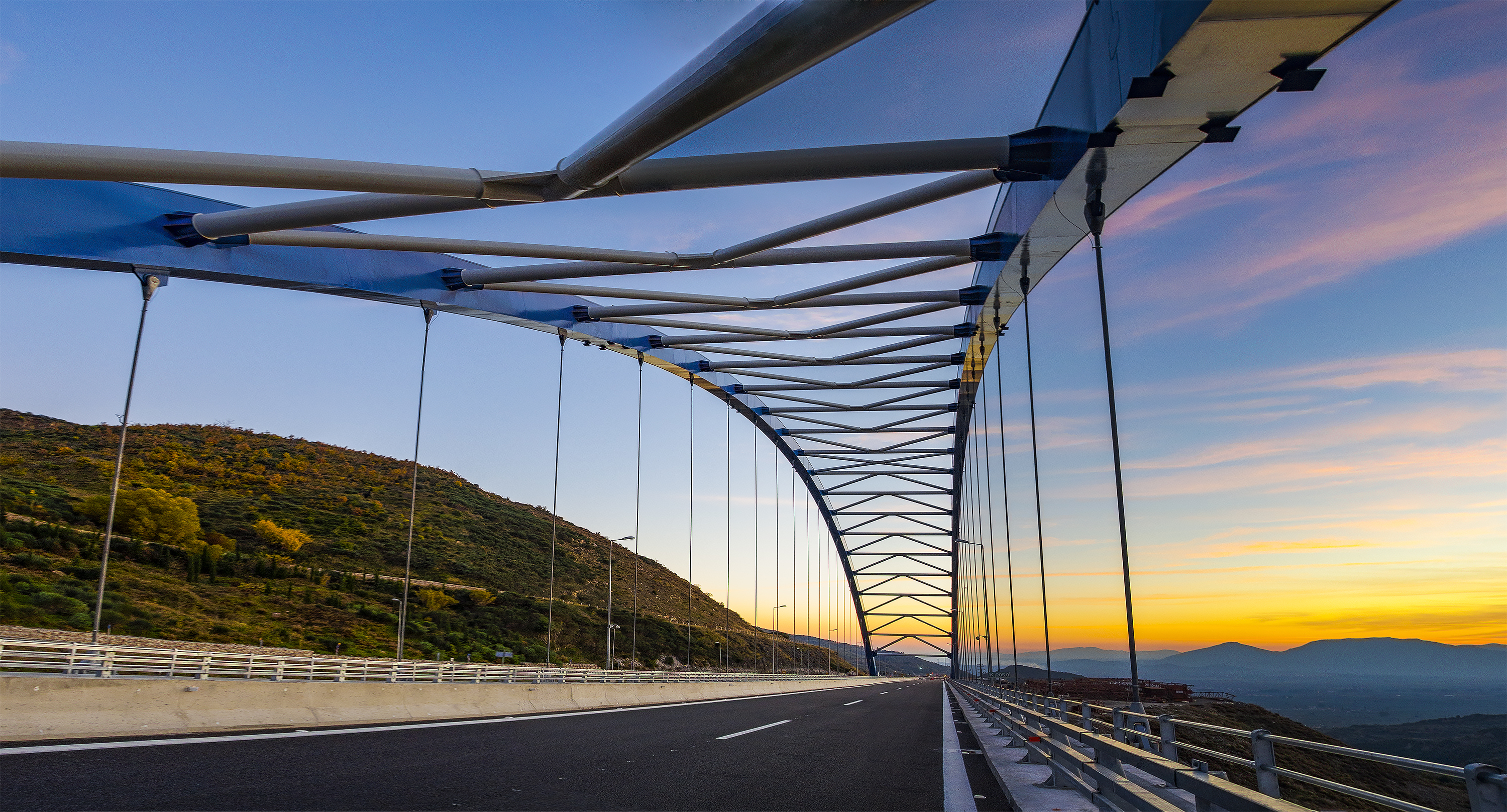 The New Bridge at Tsakona area connecting the main motorway road from Kalamata city to Athens - Greece